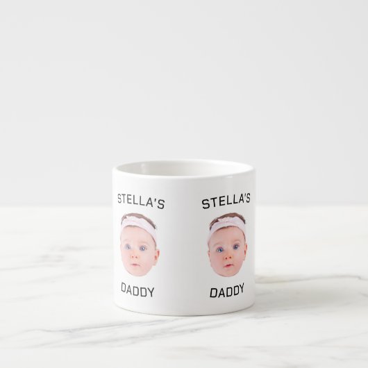 Personalisiertes Baby Face Foto Vater Geschenk Espressotasse (Vorderseite)