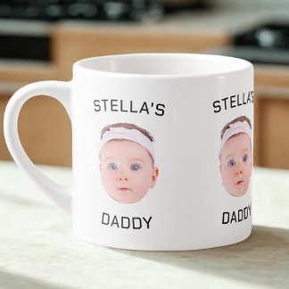 Personalisiertes Baby Face Foto Vater Geschenk Espressotasse