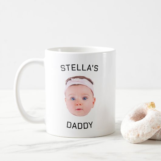Personalisiertes Baby Face Foto Vater Geschenk Kaffeetasse (Mit Donut)