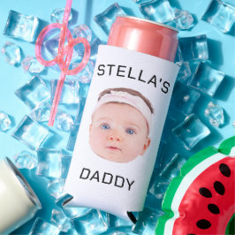 Personalisiertes Baby Face Foto Vater Geschenk Selters Dosenkühler
