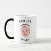 Personalisiertes Baby Face Foto Vater Geschenk Verwandlungstasse (Links)