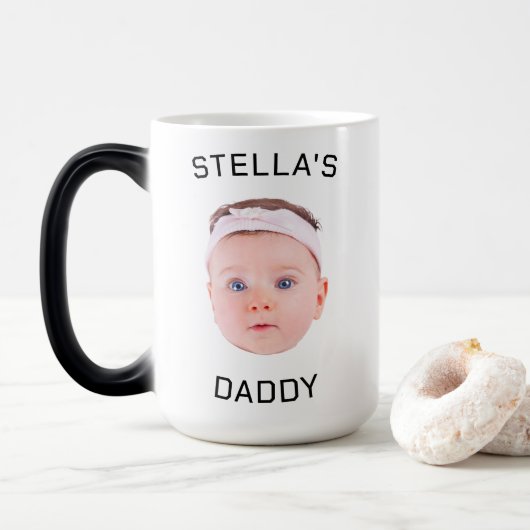 Personalisiertes Baby Face Foto Vater Geschenk Verwandlungstasse (Mit Donut)