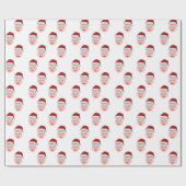 Personalisiertes Baby Face Foto Weihnachtsmannmütz Geschenkpapier (Flach)