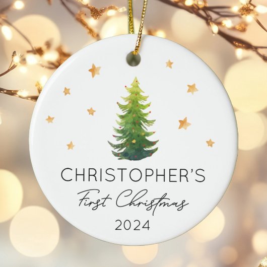 Personalisiertes Baby First Christmas festliche Tr Keramik Ornament