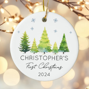 Personalisiertes Baby First Christmas festliche Tr Keramik Ornament