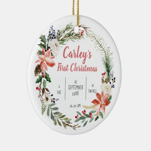Personalisiertes Baby First Christmas Keramik Ornament (Rechts)