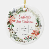Personalisiertes Baby First Christmas Keramik Ornament (Vorne)