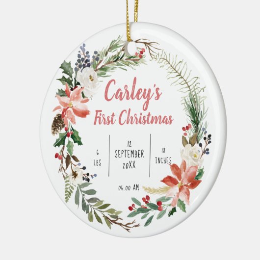 Personalisiertes Baby First Christmas Keramik Ornament (Links)