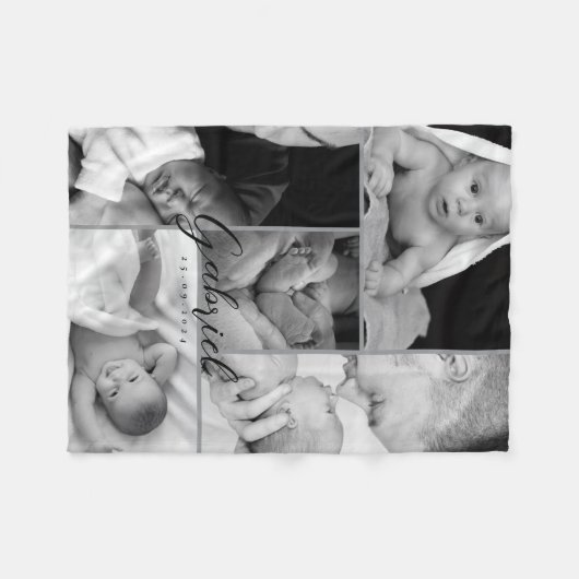 Personalisiertes Baby Foto Blanket Collage Fleecedecke (Vorderseite (Horizontal))