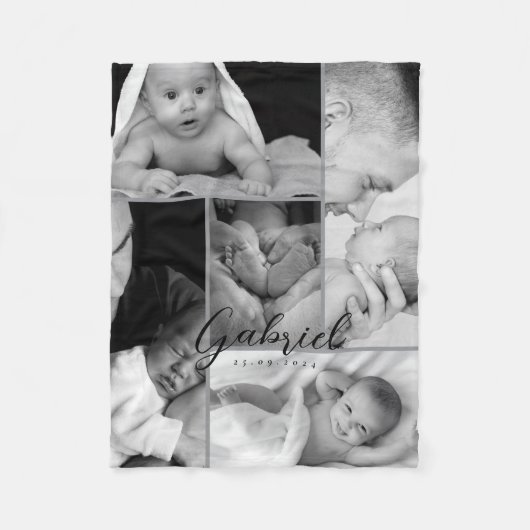 Personalisiertes Baby Foto Blanket Collage Fleecedecke (Vorderseite)
