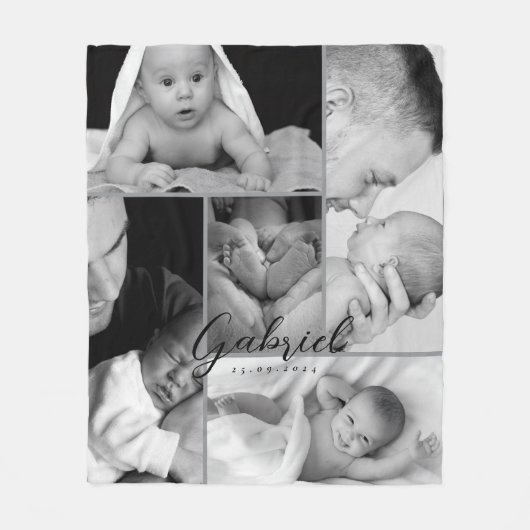 Personalisiertes Baby Foto Blanket Collage Fleecedecke (Vorderseite)