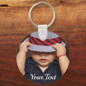Personalisiertes Baby Foto Button Schlüsselanhänge Schlüsselanhänger (Vorderseite)