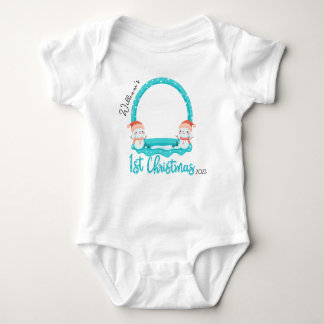 Personalisiertes Baby Foto Erste Weihnachtsfeier,  Baby Strampler