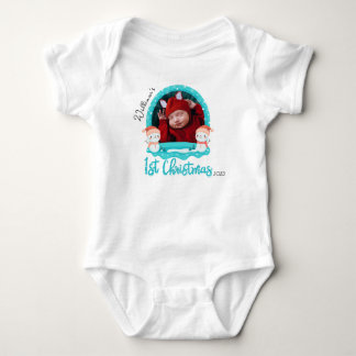 Personalisiertes Baby Foto Erste Weihnachtsfeier,  Strampler