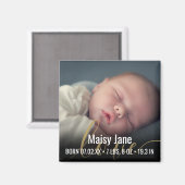 Personalisiertes Baby-Foto Geburtsstunde Magnet (Vorderseite/Rückseite)