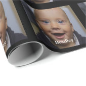 Personalisiertes Baby-Foto Geschenkpapier (Rolleneckpunkt)
