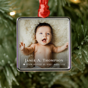 Personalisiertes Baby Foto Keepake Ornament   Cust Aus Metall