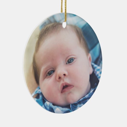 Personalisiertes Baby-Foto Keramik Ornament (Rechts)