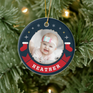 Personalisiertes Baby-Foto Keramik Ornament
