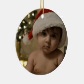 Personalisiertes Baby Foto Keramik Ornament (Rechts)