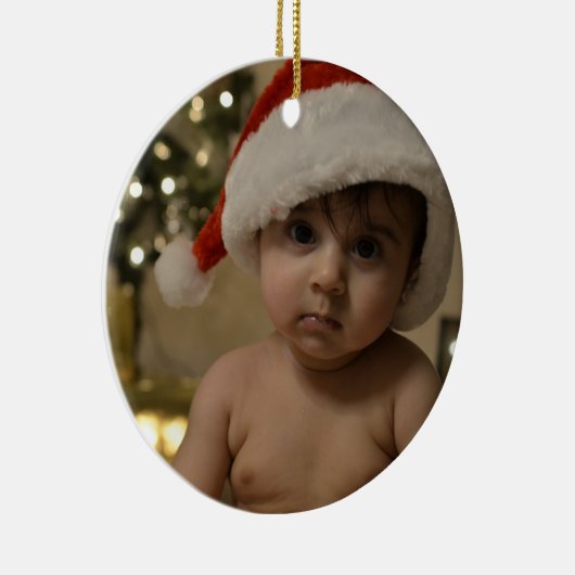 Personalisiertes Baby Foto Keramik Ornament (Rechts)