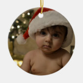 Personalisiertes Baby Foto Keramik Ornament (Vorne)