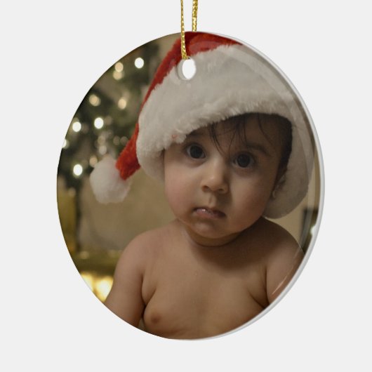 Personalisiertes Baby Foto Keramik Ornament (Links)