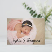 Personalisiertes Baby Foto Kindernahrskript Ankündigung (Stehend Vorderseite)