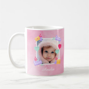 Personalisiertes Baby-Foto - Liebe, Kuss und Herz Kaffeetasse