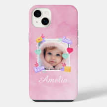 Personalisiertes Baby-Foto - Liebe, Kuss und Herze