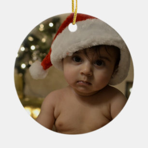 Personalisiertes Baby-Foto mein erstes Weihnachten Keramik Ornament