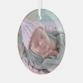 Personalisiertes Baby-Foto Ornament Aus Glas (Vorderseite links)