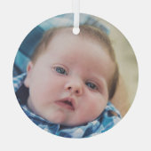 Personalisiertes Baby-Foto Ornament Aus Glas (Rückseite)