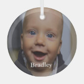 Personalisiertes Baby-Foto Ornament Aus Glas (Vorderseite)