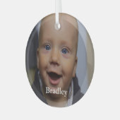 Personalisiertes Baby-Foto Ornament Aus Glas (Vorderseite links)