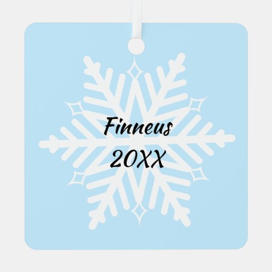 Personalisiertes Baby-Foto Ornament Aus Metall (Rückseite)