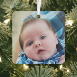 Personalisiertes Baby-Foto Ornament Aus Metall
