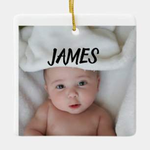 PERSONALISIERTES BABY-FOTO-ORNAMENT KERAMIKORNAMENT