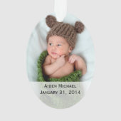 Personalisiertes Baby-Foto-Ornament Ornament (Rückseite)