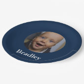 Personalisiertes Baby-Foto Pappteller (Schrägansicht)