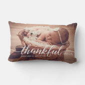 Personalisiertes Baby-Foto-Skript dankbar Lendenkissen (Rückseite)