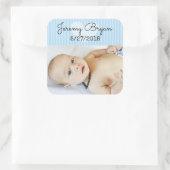 Personalisiertes Baby Foto Sticker Blue Heart Stri (Tasche)