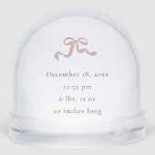 Personalisiertes Baby-Foto und Geburtsstunde Schneekugeln (Rückseite)