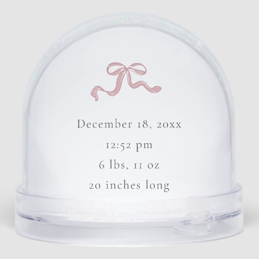 Personalisiertes Baby-Foto und Geburtsstunde Schneekugeln (Rückseite)
