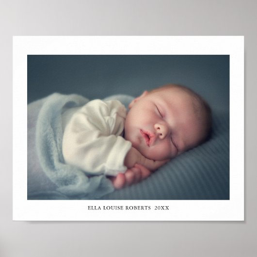 Personalisiertes Baby-Foto und Name Print Poster (Vorne)
