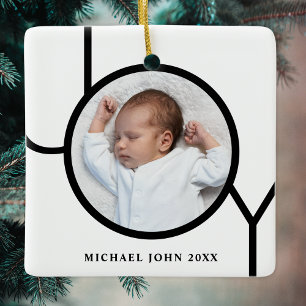 Personalisiertes Baby-Foto-Weihnachten Keramikornament