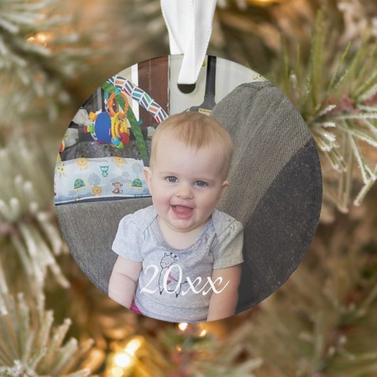 Personalisiertes Baby-Foto Weihnachtskuchen Ornament (Baum)