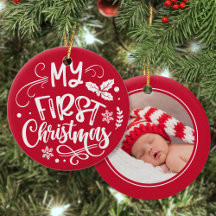 Personalisiertes Baby-Foto zum ersten Weihnachten