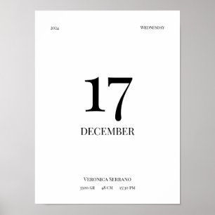 Personalisiertes Baby-Geburtsplakat - Minimalistis Poster