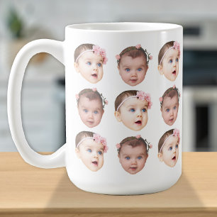 Personalisiertes Baby Gesicht 2 Fotos Niedlich Kaf Kaffeetasse
